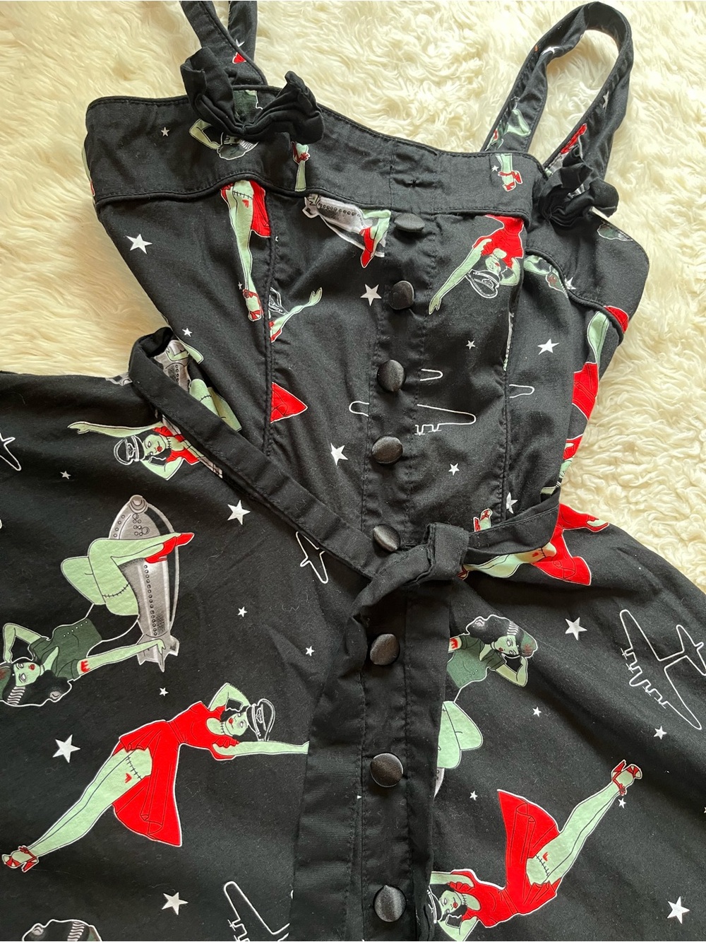 Hell Bunny Zombie Dress Pin Up Rare Size Medium - Picture 8 of 16